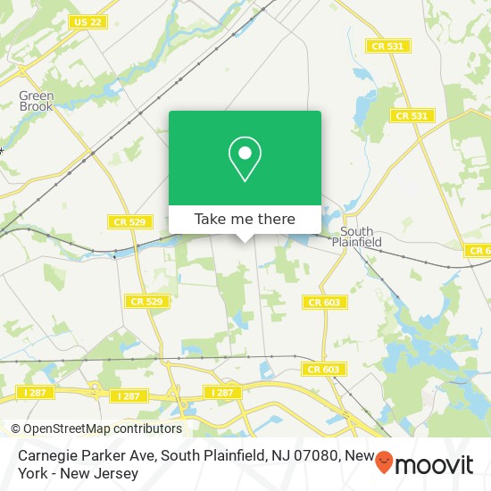 Mapa de Carnegie Parker Ave, South Plainfield, NJ 07080