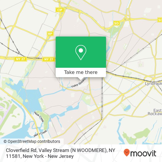 Cloverfield Rd, Valley Stream (N WOODMERE), NY 11581 map