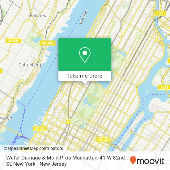 Mapa de Water Damage & Mold Pros Manhattan, 41 W 82nd St