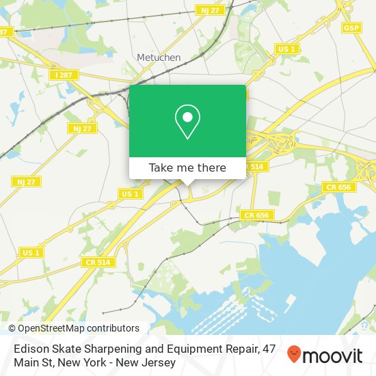 Edison Skate Sharpening and Equipment Repair, 47 Main St map