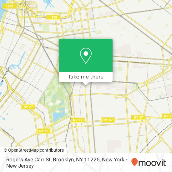 Mapa de Rogers Ave Carr St, Brooklyn, NY 11225