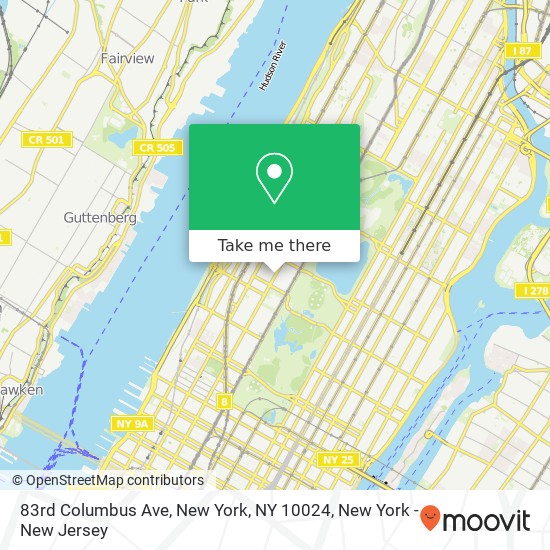 83rd Columbus Ave, New York, NY 10024 map