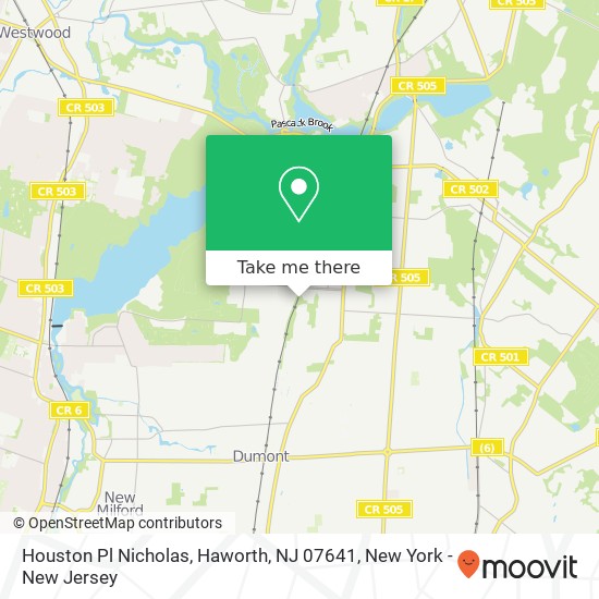 Mapa de Houston Pl Nicholas, Haworth, NJ 07641