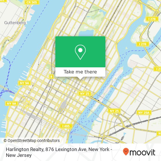 Mapa de Harlington Realty, 876 Lexington Ave