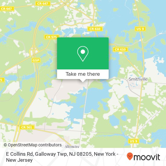 Mapa de E Collins Rd, Galloway Twp, NJ 08205
