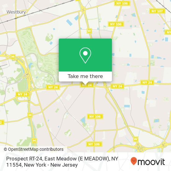 Prospect RT-24, East Meadow (E MEADOW), NY 11554 map