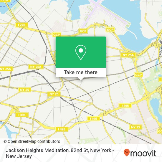 Mapa de Jackson Heights Meditation, 82nd St