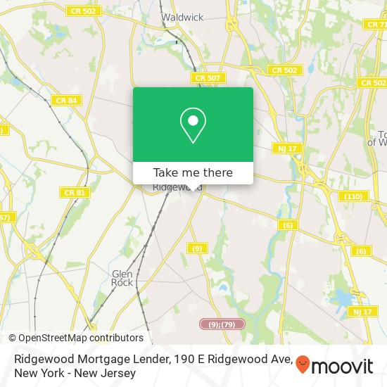 Mapa de Ridgewood Mortgage Lender, 190 E Ridgewood Ave