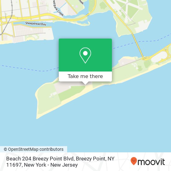 Mapa de Beach 204 Breezy Point Blvd, Breezy Point, NY 11697