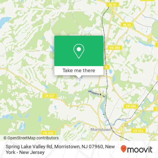 Mapa de Spring Lake Valley Rd, Morristown, NJ 07960