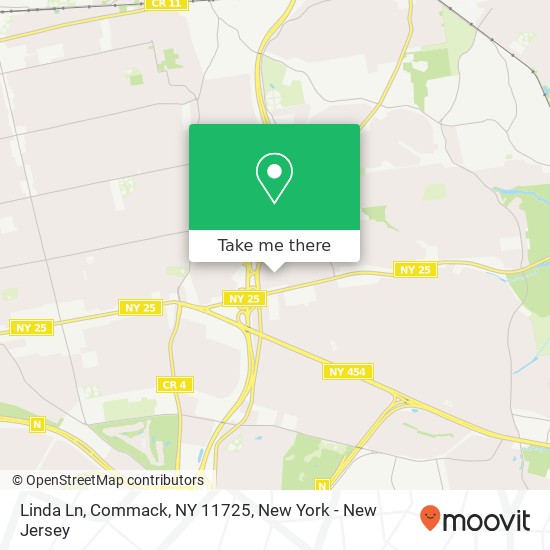 Linda Ln, Commack, NY 11725 map