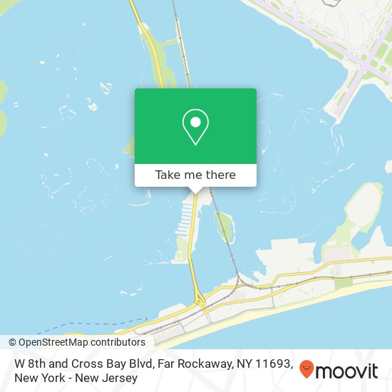 Mapa de W 8th and Cross Bay Blvd, Far Rockaway, NY 11693