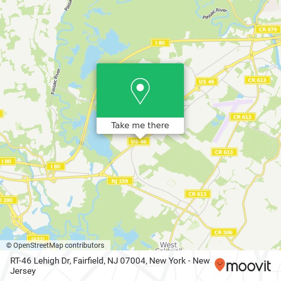 Mapa de RT-46 Lehigh Dr, Fairfield, NJ 07004