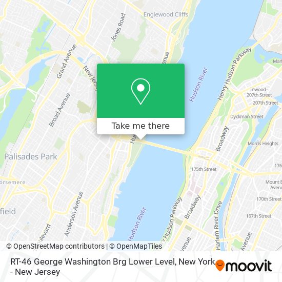 Mapa de RT-46 George Washington Brg Lower Level