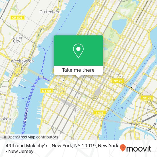49th and Malachy' s , New York, NY 10019 map