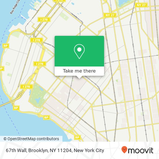 Mapa de 67th Wall, Brooklyn, NY 11204
