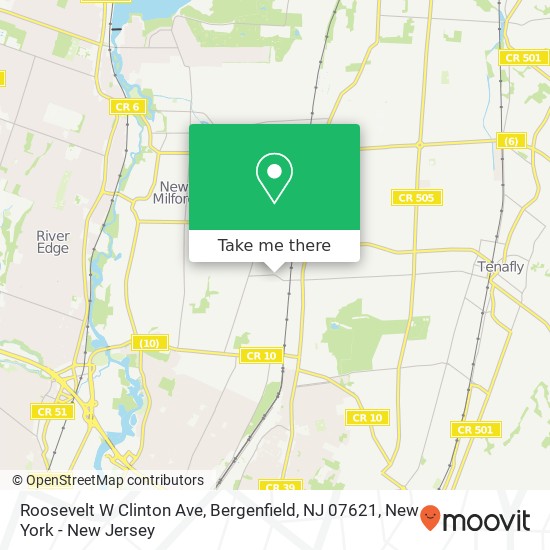 Mapa de Roosevelt W Clinton Ave, Bergenfield, NJ 07621