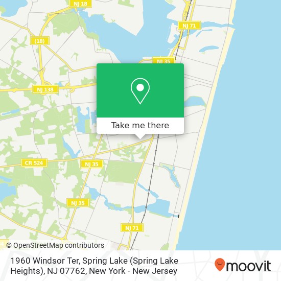 Mapa de 1960 Windsor Ter, Spring Lake (Spring Lake Heights), NJ 07762