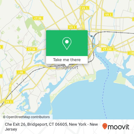 Mapa de Che Exit 26, Bridgeport, CT 06605
