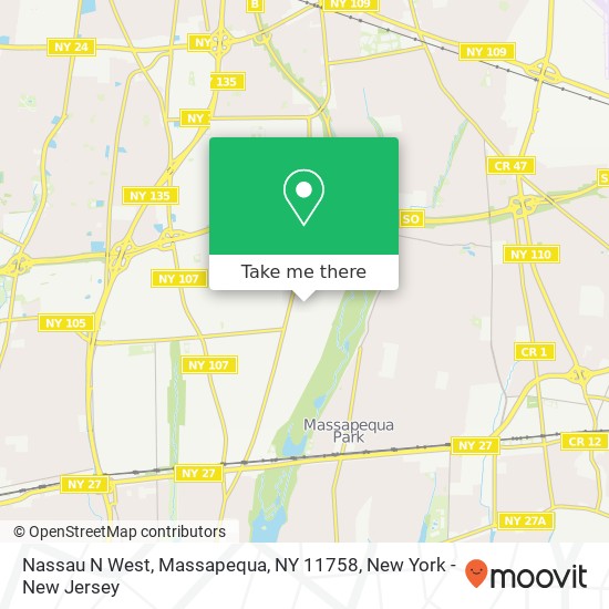 Mapa de Nassau N West, Massapequa, NY 11758