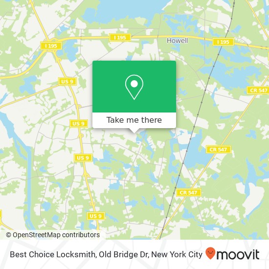 Best Choice Locksmith, Old Bridge Dr map