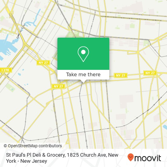 Mapa de St Paul's Pl Deli & Grocery, 1825 Church Ave