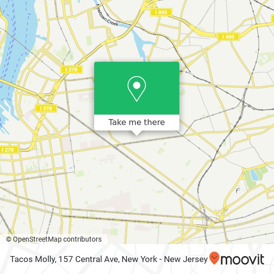 Mapa de Tacos Molly, 157 Central Ave