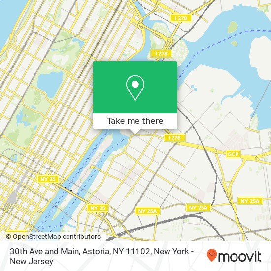 Mapa de 30th Ave and Main, Astoria, NY 11102