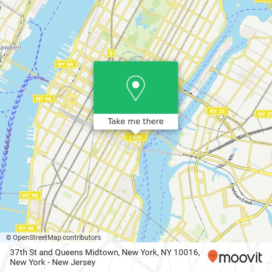 37th St and Queens Midtown, New York, NY 10016 map