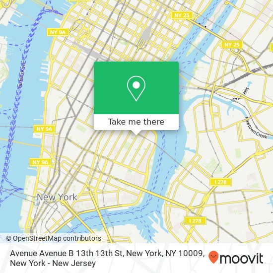 Avenue Avenue B 13th 13th St, New York, NY 10009 map
