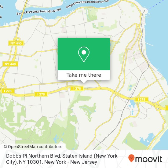 Mapa de Dobbs Pl Northern Blvd, Staten Island (New York City), NY 10301