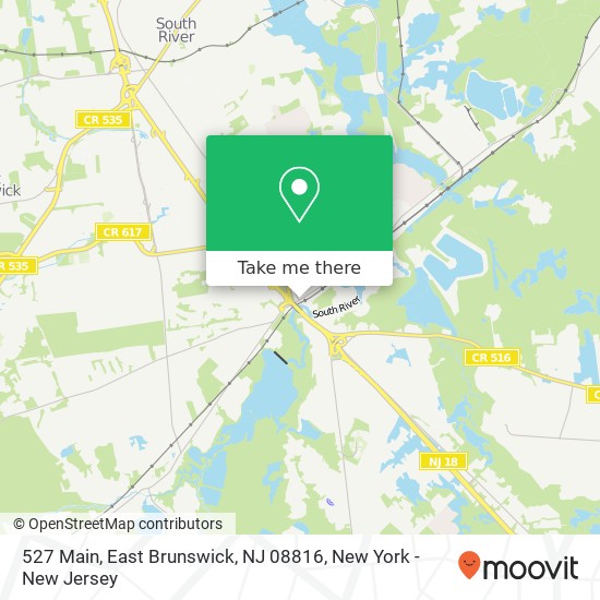 Mapa de 527 Main, East Brunswick, NJ 08816