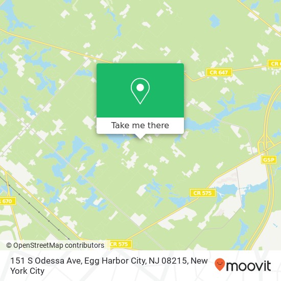 Mapa de 151 S Odessa Ave, Egg Harbor City, NJ 08215