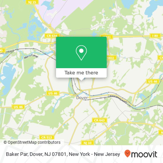 Mapa de Baker Par, Dover, NJ 07801