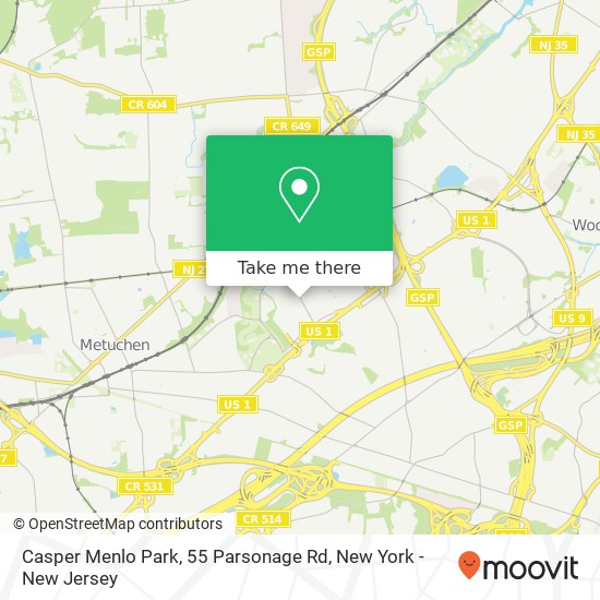Mapa de Casper Menlo Park, 55 Parsonage Rd