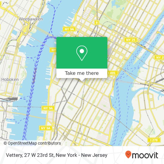 Vettery, 27 W 23rd St map