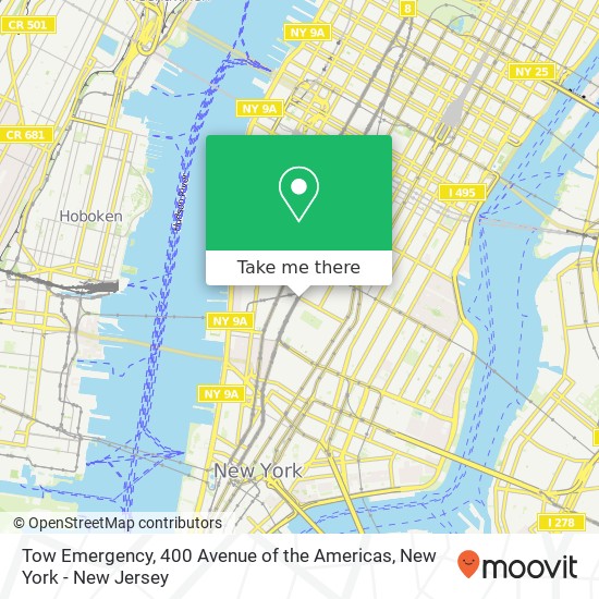 Tow Emergency, 400 Avenue of the Americas map