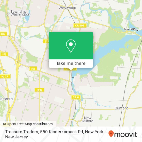Mapa de Treasure Traders, 550 Kinderkamack Rd