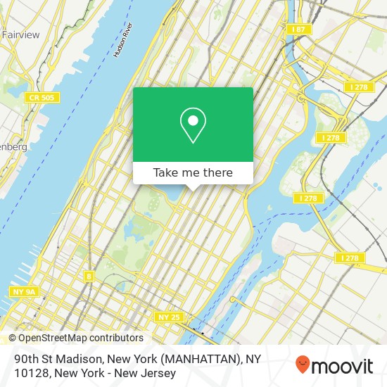 Mapa de 90th St Madison, New York (MANHATTAN), NY 10128
