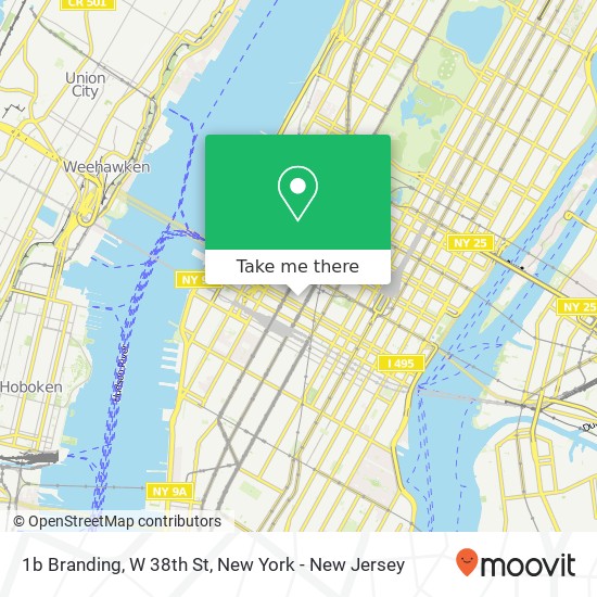 Mapa de 1b Branding, W 38th St