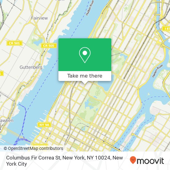 Columbus Fir Correa St, New York, NY 10024 map