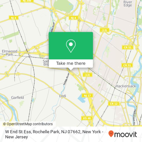 Mapa de W End St Ess, Rochelle Park, NJ 07662