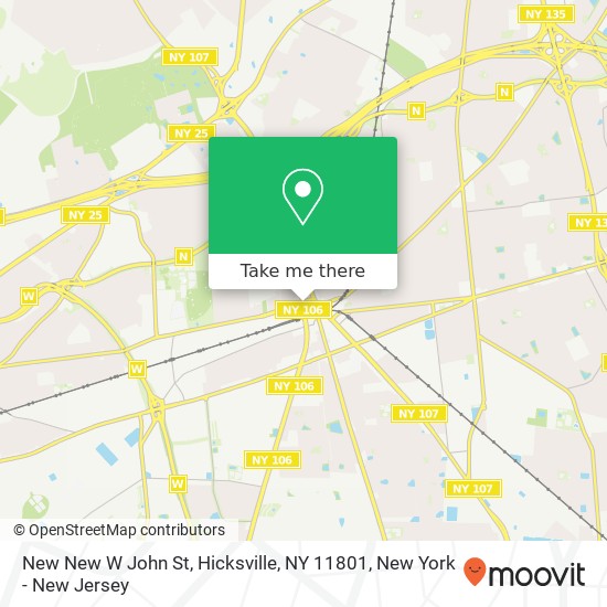 New New W John St, Hicksville, NY 11801 map