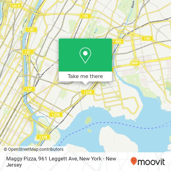 Mapa de Maggy Pizza, 961 Leggett Ave