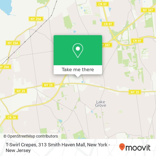 Mapa de T-Swirl Crepes, 313 Smith Haven Mall