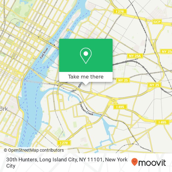 Mapa de 30th Hunters, Long Island City, NY 11101
