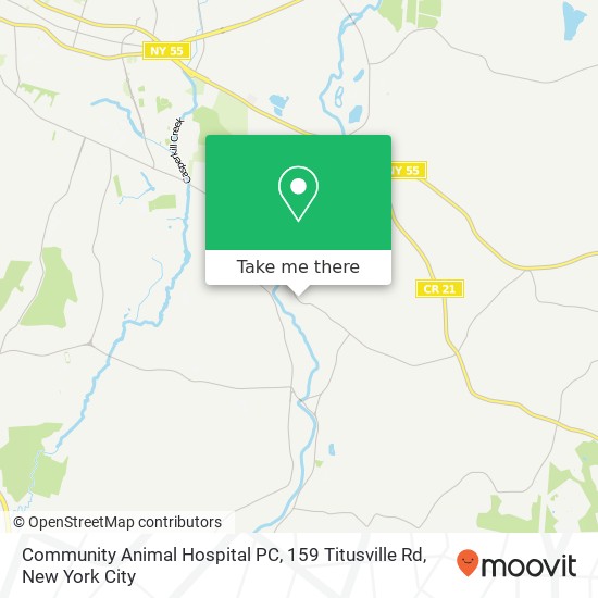 Mapa de Community Animal Hospital PC, 159 Titusville Rd