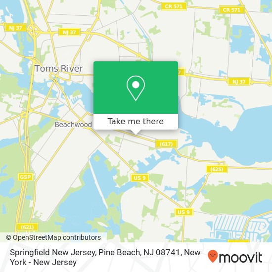 Springfield New Jersey, Pine Beach, NJ 08741 map