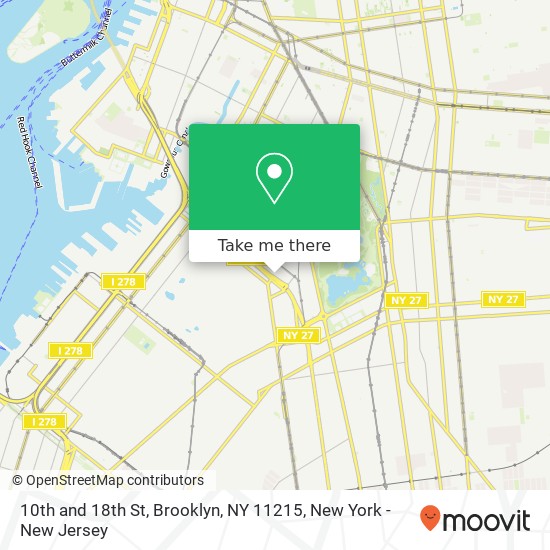 Mapa de 10th and 18th St, Brooklyn, NY 11215