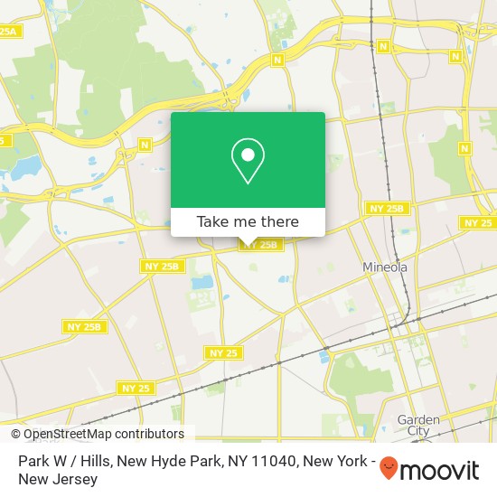 Mapa de Park W / Hills, New Hyde Park, NY 11040